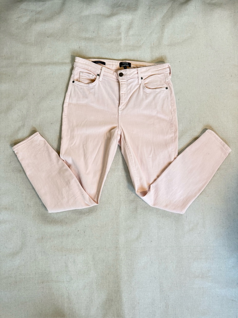 NYDJ for Chico’s Skinny Ankle Jeans Paris Pink Stretch Lift Tuck Size 8